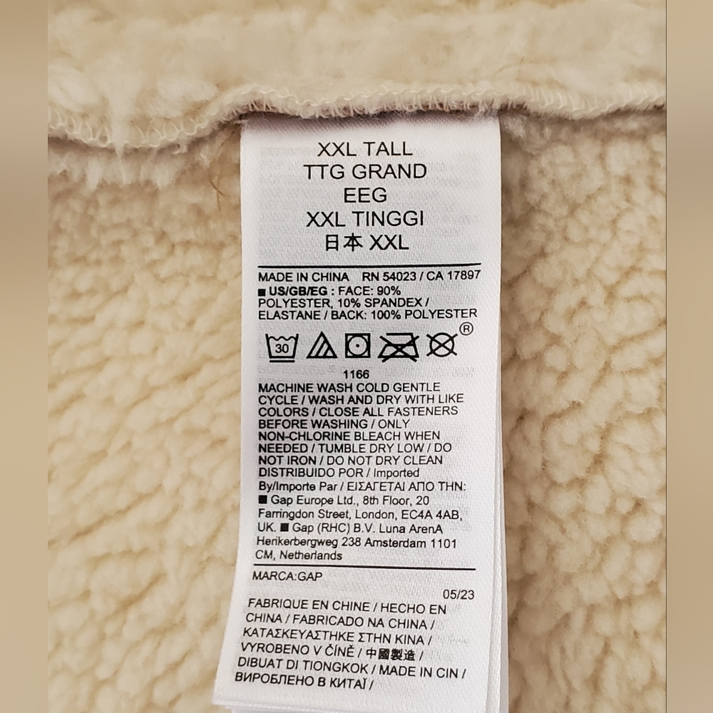 Gap Women's XXL Tall Vegan Suede Sherpa-Trim Jacket Brannan Brown NWT - Picture 15 of 15